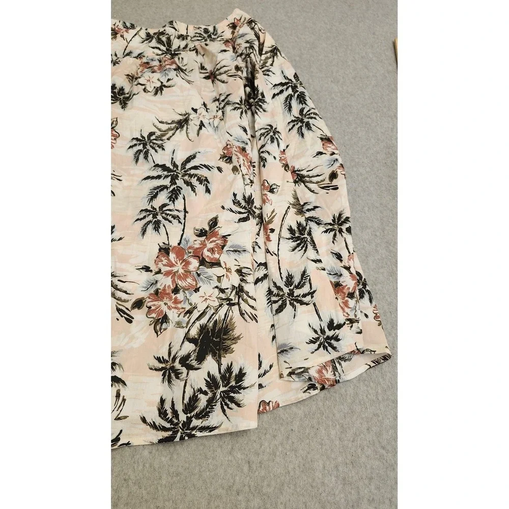Torrid Skirt Womens 16 Pink Floral Palm Print Midi A Line‎ Cotton Blend